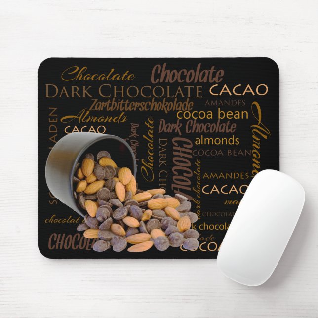 Mousepad Amêndoas de Fio de Chocolate Lover com Fio Fotogra (Com mouse)