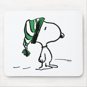 Mousepad Amendoins Boné de Neve Verde Snoopy