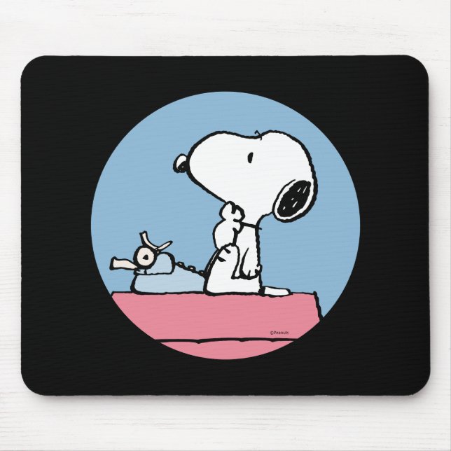 Mousepad Amendoins | Esnoopia na máquina de escrever (Frente)