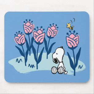 Mousepad Amendoins Jardim da Flor de Esnoopia e Madeira