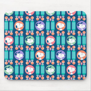 Mousepad Amendoins Padrão de Sonhos de Deco Azul Escuro d
