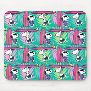 Mousepad Amendoins Padrão de Surf de Teal de Snoopy