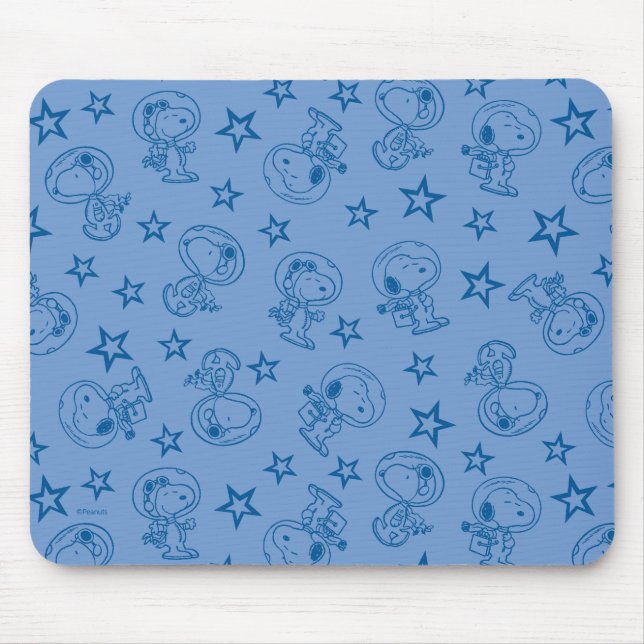 Mousepad Amendoins | Padrão do Astronauta Espacial Azul Sno (Frente)