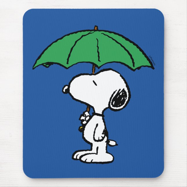 Mousepad Amendoins | Snoopy Green Umbrella (Frente)