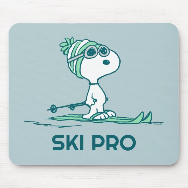 Mousepad Amendoins | Snoopy on Skis (Frente)