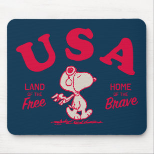 Mousepad Amendoins   Snoopy USA Land of the Free