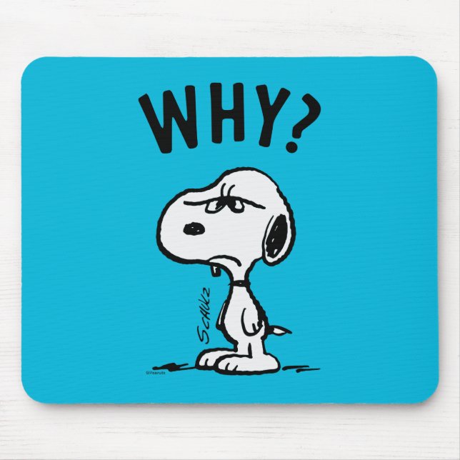 Mousepad Amendoins | Snoopy Wonders Why? (Frente)