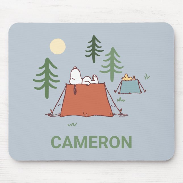 Mousepad Amendoins | Snoopy & Woodstock | Adicione seu nome (Frente)