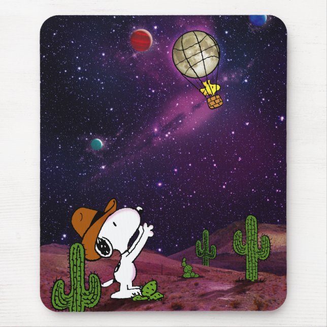 Mousepad Amendoins | Snoopy & Woodstock Cowboy (Frente)