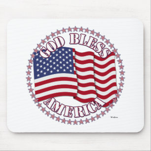 Mousepad América Deus abençoe Com Bandeira Dos EUA E 50 E