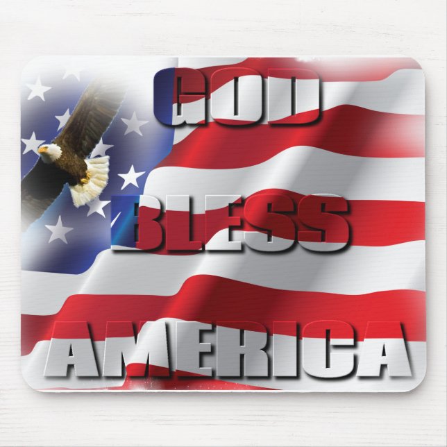 Mousepad América Deus abençoe de bandeira americana muito p (Frente)