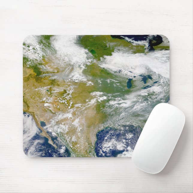 Mousepad América Do Norte Com Fumaça Visível Em Locais. (Com mouse)