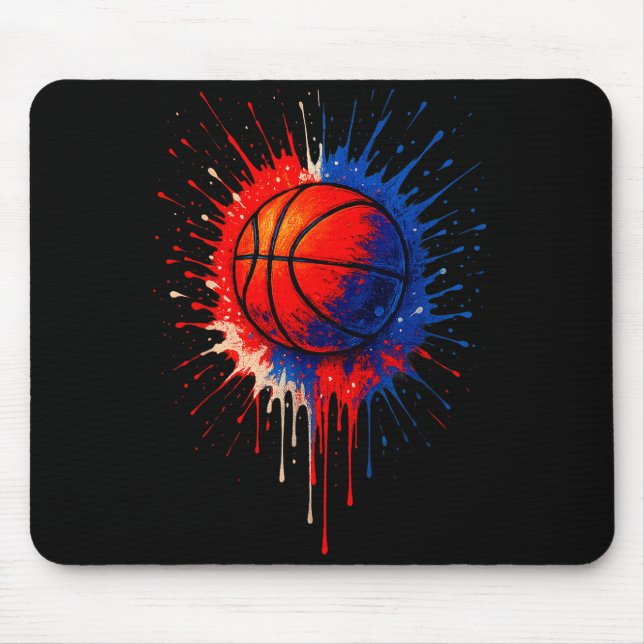 Mousepad American Basketball Splash Ball Player Team Kids B (Frente)