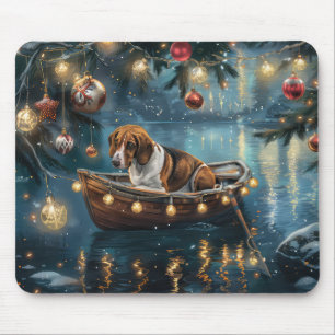 Mousepad American English Foxhound Christmas Fesyage Voyage