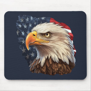 Mousepad American Flag Bald Eagle