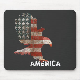 Mousepad American Flag Bald Eagle