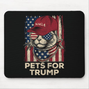 Mousepad American Flag Cat Vive Problem Trump 2024