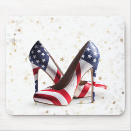 Mousepad American Flag High Heel Shoes