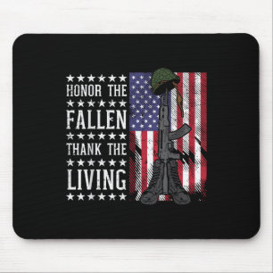 Mousepad American Flag Honra The Fallen Obrigado Living Mem