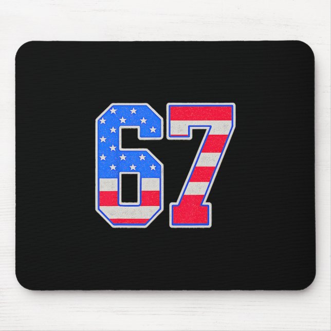 Mousepad American Flage 67 Seis Sete Meme (Frente)