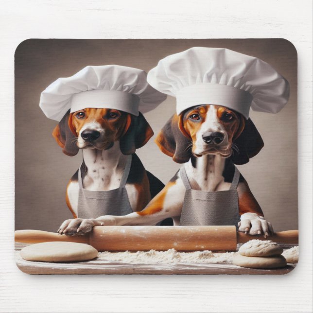 Mousepad American Foxhound Duo Baking Dough Brown (Frente)