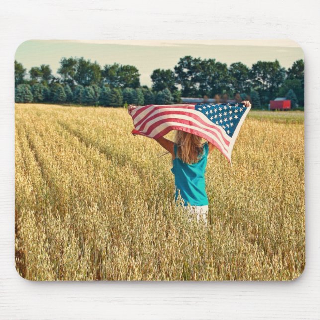 Mousepad American Girl in Wheat Field (Frente)
