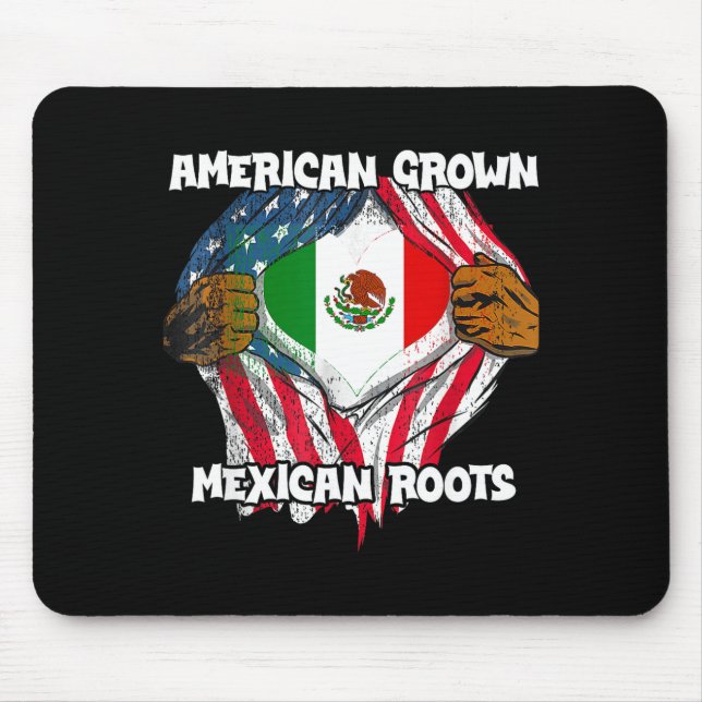 Mousepad American Grown Mexican Roots Mexico Country Lover  (Frente)