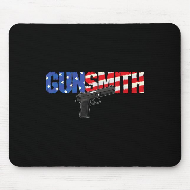 Mousepad American Gunsmith Patriot Usa Flag Retro Style Gun (Frente)