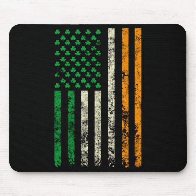 Mousepad American Ireland Flag Shamrock Irish Patricks Day  (Frente)