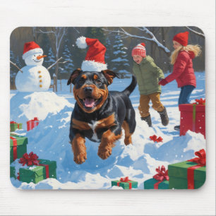 Mousepad American Staffordshire Christmas FESSnow
