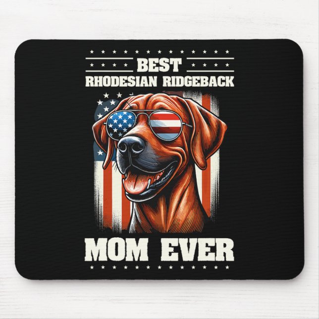 Mousepad American Usa Flag Rhodesian Ridgeback 4 De Julho (Frente)