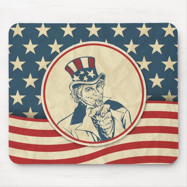 Mousepad Americana russa Tio Sam Patriótico (Frente)