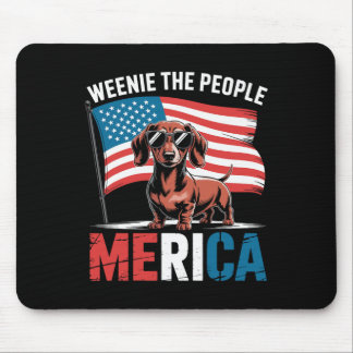 Mousepad Americano Amante de Dachshund no Dia 4 de Julho Me