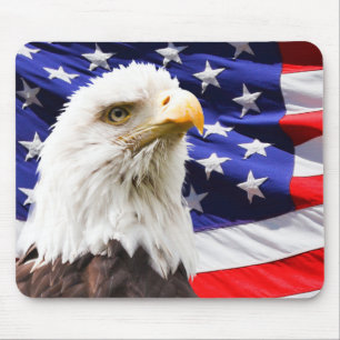 Mousepad Americano patriótico Eagle e bandeira