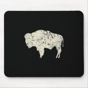 Mousepad Americano Vintage Búfalo Silhueta Amor Homens Mulh