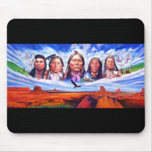 Mousepad Americanos nativos Indianos Chefes Personalizados