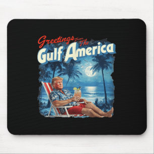 Mousepad Américas Golfo Trump 2024 Retro Beach Usa America