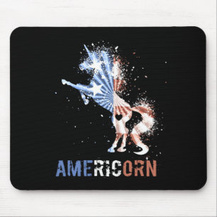 Mousepad Americorn bandeira americana unicórnio patriótico 
