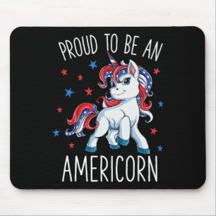 Mousepad Americorn Unicorn 4 De Julho Mostra Meninas Merico