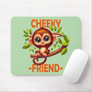 Mousepad Amigo Cheeky trocadilho Macaco-Bebê Bonito em um d