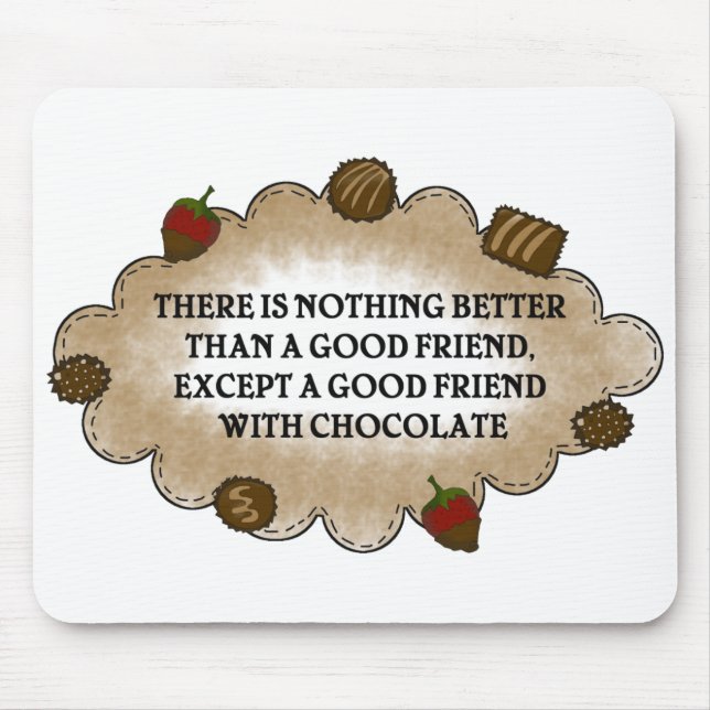Mousepad Amigos com chocolate (Frente)