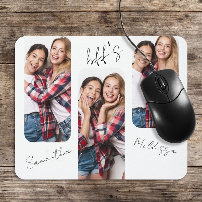 Mousepad Amigos do BFF de Foto Moderno Personalizados (Criador carregado)