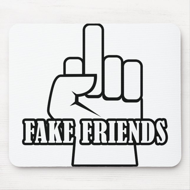 Mousepad Amigos falsos de dedo médio (Frente)