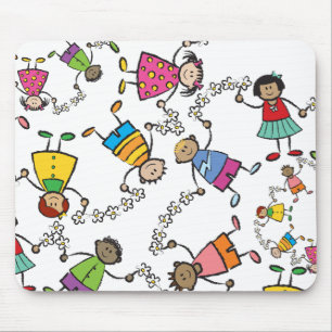 Mousepad Amigos felizes bonitos dos miúdos dos desenhos