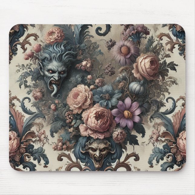 Mousepad Amigos Formais - Design Floral Gótico (Frente)