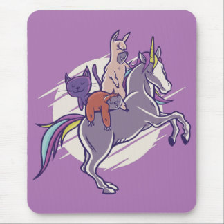 Mousepad Amigos Mágicos |Unicórnio, Alpaca, Kitten, Lã