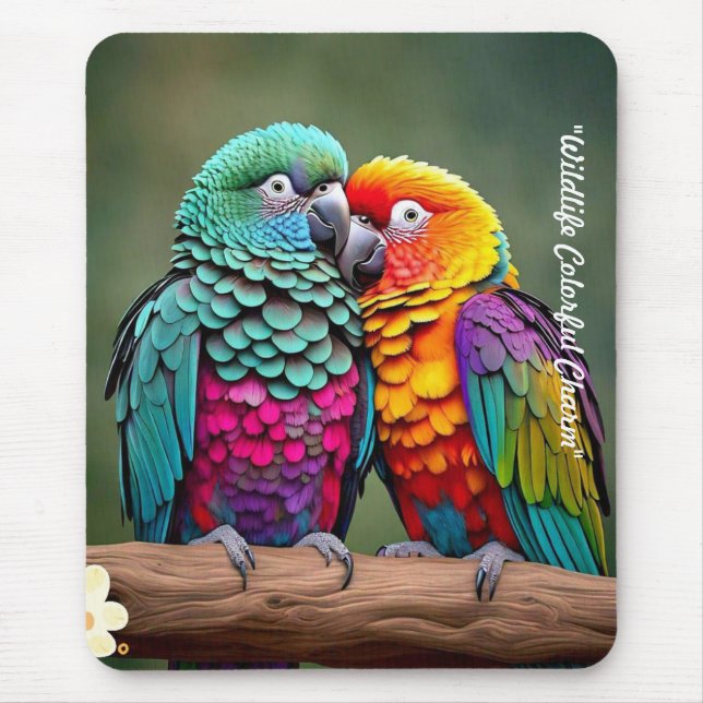 Mousepad "Amigos Vibrantes Feathered" (Frente)