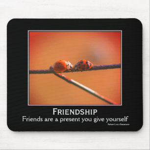 Mousepad Amizade Citação Ladybugs Inspiração