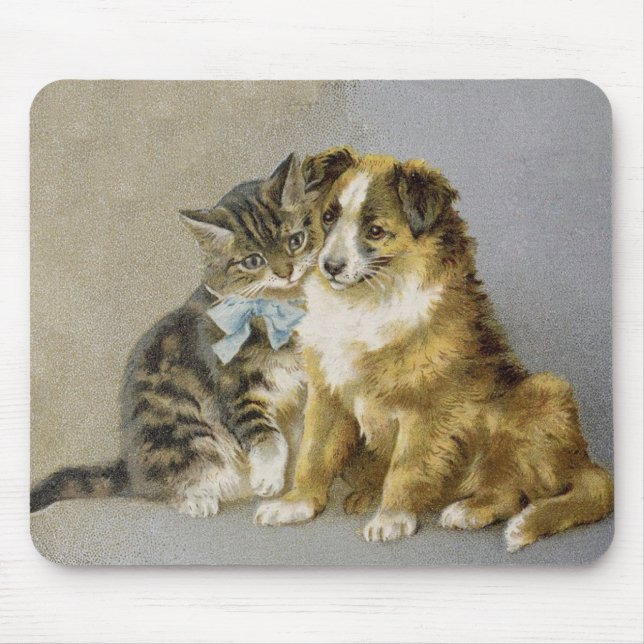Mousepad Amizade íntima entre gatos e cães (Frente)