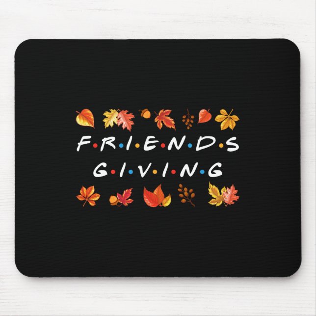 Mousepad Amizade outono Amigos E Obrigado Familiar (Frente)